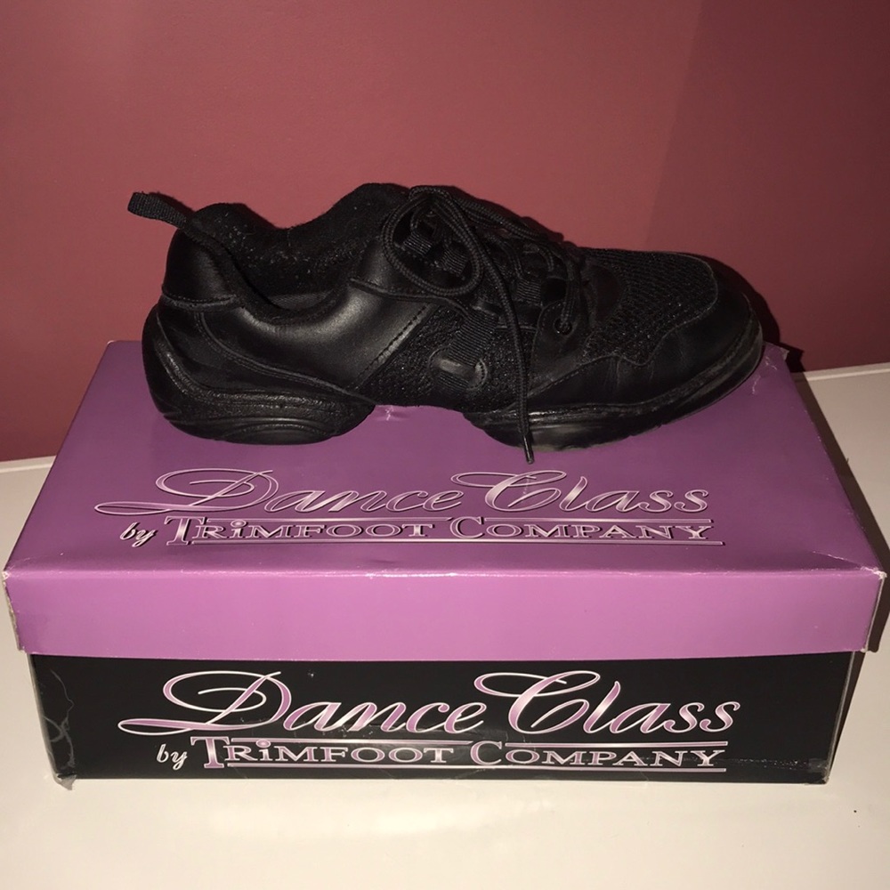 Black leather Jazz (dance) Shoes